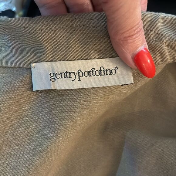 Gentry Portofino cotton/linen blend jacket with knit details, M - Picture 9 of 10